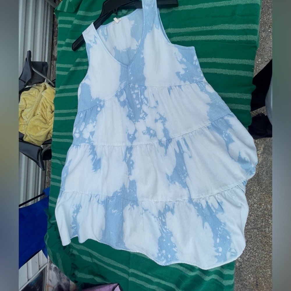 Jodifl - Blue and White Tie-Dye Dress